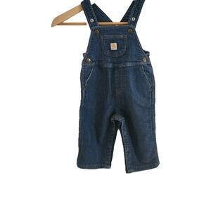 Carhartt Bib Overalls Kids Size 12 Months Blue‎ Denim Casual